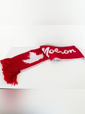 Molson Canadian Reversible Knit Scarf with Fringe